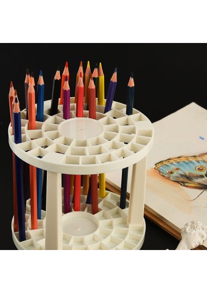 Beyaz Stil Taşınabilir 49 Delik Boya Fırçası Kalemlik Suluboya Boya Fırçası Tutucu Standı Boyama Malzemeleri Öğrenciler Için Masa Düzenleyici (Yurt Dışından) fırsatları