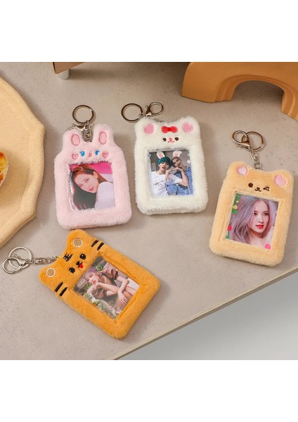 Tavşan Tarzı Kawaii Peluş Fotocard Tutucu Tavşan Ayı Kedi Kpop Idol Fotoğraf Kartı Tutucu Kız Sevimli Anahtarlık Kımlık Kredi Bankası Koruyucu Kırtasiye (Yurt Dışından) fiyatları