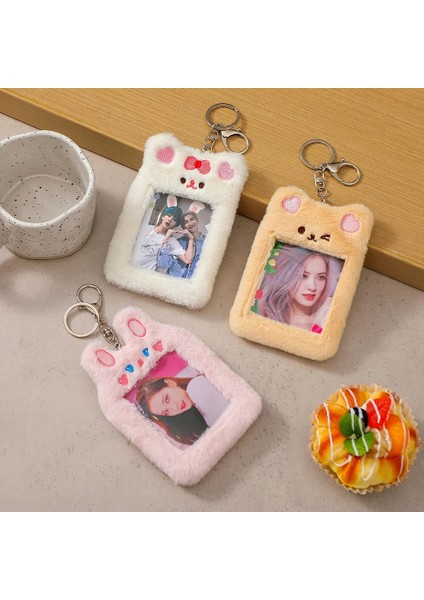 Tavşan Tarzı Kawaii Peluş Fotocard Tutucu Tavşan Ayı Kedi Kpop Idol Fotoğraf Kartı Tutucu Kız Sevimli Anahtarlık Kımlık Kredi Bankası Koruyucu Kırtasiye (Yurt Dışından) modelleri