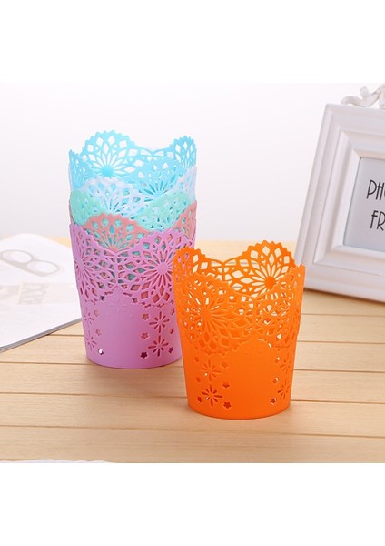 Yeşil Stil Yaratıcı Hollow Güller Kalem Kalem Tutucu Fırça Saklama Kabı Masa Düzenleyici Plastik Kırtasiye Kalemlik Ofis Malzemeleri (Yurt Dışından) fırsatları