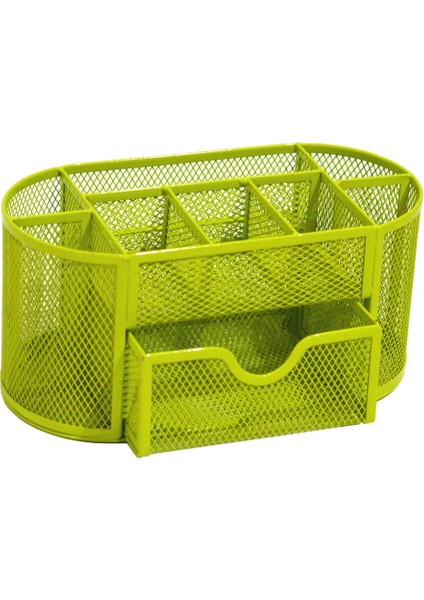 Yeşil Stil Masa Organizatör Örgü Masaüstü Ofis Malzemeleri Çok Fonksiyonlu Caddy Kalem Tutucu Kırtasiye 8 Bölmeli ve 1 Çekmeceli (Yurt Dışından)