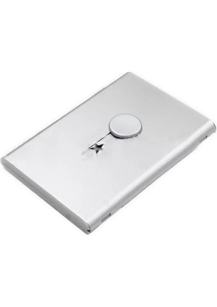 Gümüş Tarzı Yeni Yaratıcı El Itme Kartvizit Kutusu Metal Mat Doku Kart Tutucu Taşınabilir Pratik Kart Organizatör (Yurt Dışından)