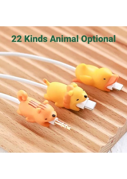 No.5 Tarzı Yenı Hayvan Kablo Koruyucusu Kulaklık Tel Cep Telefonu USB Şarj Kablosu Ortak Anti Kırılma Sevimli Kablo Bite Tutucu Aksesuarları (Yurt Dışından)