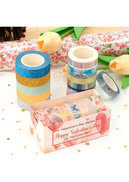 C Stili Rüya Balina Kelebek Maskeleme Washi Bant Dekoratif Işıltı Yapışkan Bant Decora Diy Scrapbooking Sticker Etiket (Yurt Dışından)
