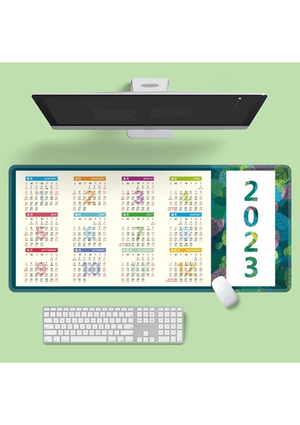 F-300X800X2MM Stili Alendar Mouse Pad Bilgisayar Dizüstü Dizüstü Dikdörtgen Büyük Boy Kaymaz Ofis Masası Takvim Masa Mat Mutlu Yeni Yıl (Yurt Dışından) fiyatları