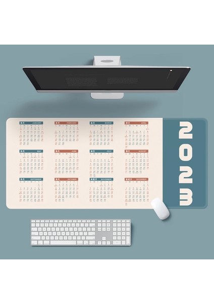 F-300X800X2MM Stili Alendar Mouse Pad Bilgisayar Dizüstü Dizüstü Dikdörtgen Büyük Boy Kaymaz Ofis Masası Takvim Masa Mat Mutlu Yeni Yıl (Yurt Dışından) modelleri