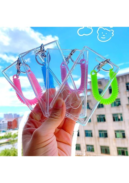 Turuncu-H Tarzı Kore Şeffaf Kart Tutucu Anahtarlık Idol Fotoğraf Kollu Otobüs Kartı Kapağı Fotocard Fotoğraf Koruyucu Etiket Okul Kırtasiye (Yurt Dışından) fiyatları