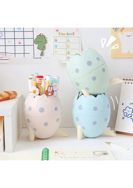 Pembe Tarzı Güzel Dinozor Yumurta Şekli Kalem Tutucu Sevimli Büyük Kapasiteli Plastik Kalem Kutusu Ev Dekor Için Organizatör Ofis Saklama Kutuları (Yurt Dışından) fırsatları