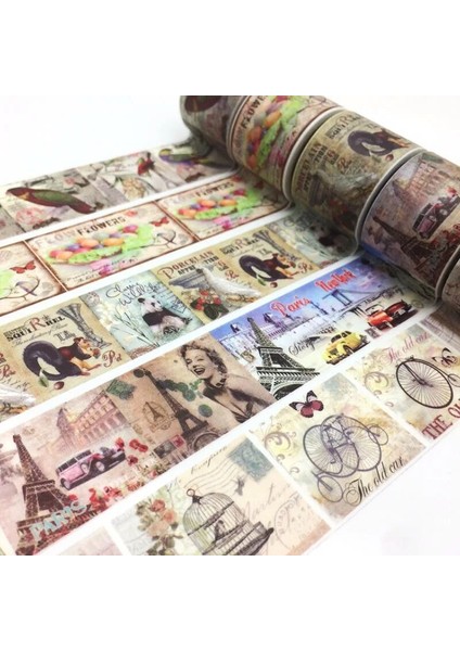 NO.2331 Tarzı S Beden Dekoratif Jiataihe Washi Bant Seti Maskeleme Kaktüs Flamingo Parool Tedarik Scrapbooking Geniş Yapışkanlı Vintage Bant (Yurt Dışından) fiyatları
