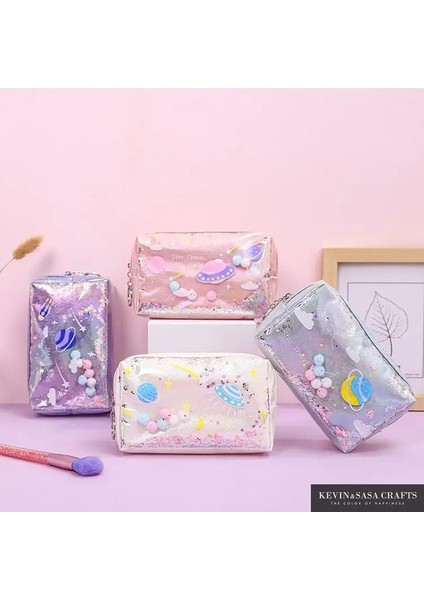 Büyük Beyaz Tarzı Yıldız Kalem Kutusu Glitter Büyük Kapasiteli Kalem Kutusu Okul Kalem Makyaj Çantası Malzemeleri Kalem Çantası Okul Kutusu Kalem Kılıfı Kırtasiye (Yurt Dışından) fırsatları