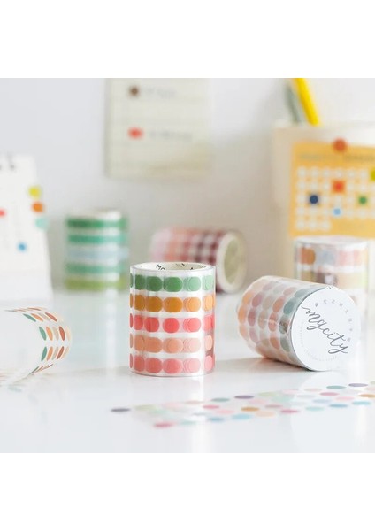B Tarzı Dergi Planlayıcısı Scrapbooking Için Taze Renk Nokta Washi Bant Yuvarlak Etiket Nokta Çıkartmalar (Yurt Dışından) fiyatları