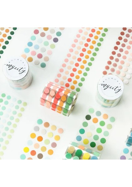B Tarzı Dergi Planlayıcısı Scrapbooking Için Taze Renk Nokta Washi Bant Yuvarlak Etiket Nokta Çıkartmalar (Yurt Dışından) modelleri