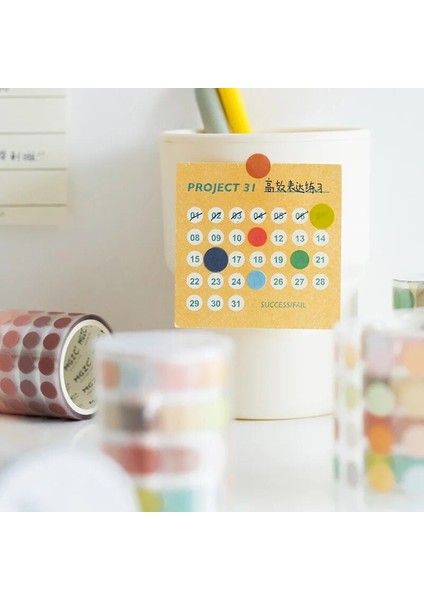 B Tarzı Dergi Planlayıcısı Scrapbooking Için Taze Renk Nokta Washi Bant Yuvarlak Etiket Nokta Çıkartmalar (Yurt Dışından) indirimleri