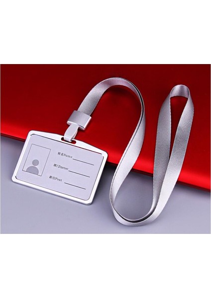 No.7 Tarzı Metal Rozetlik Kimlik Adı Etiketi Kapağı Şirket Fabrikası Personel Çalışanları Için Ofis Çalışma Kartı Tutacağı Kordonlu Otobüs Kartı Kılıfı (Yurt Dışından)