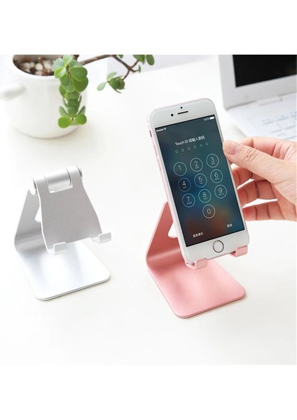 Gümüş Tarzı 1 Adet Lüks Altın Masa Telefon Tutucu Alüminyum Kartvizitlik Telefon Rafı Ofis Malzemeleri Masa Ekran Standı Masa Aksesuarları (Yurt Dışından) indirimleri