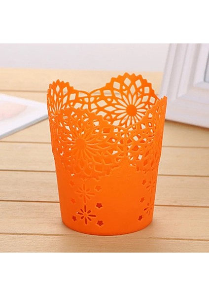 Turuncu Tarzı Yaratıcı Hollow Güller Kalem Kalem Tutucu Fırça Saklama Kabı Masa Düzenleyici Plastik Kırtasiye Kalemlik Ofis Malzemeleri (Yurt Dışından)