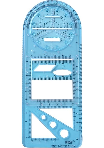 Stilb Stili Çok Fonksiyonlu Geometrik Cetveller Çizim Şablonu Ölçüm Cetveli Matematiksel Stereo Geometri Şablonu Çizim Malzemeleri (Yurt Dışından)