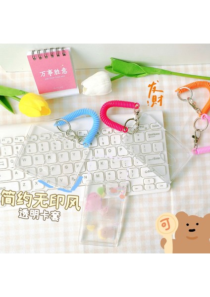 Turuncu-H Tarzı Kore Şeffaf Kart Tutucu Anahtarlık Idol Fotoğraf Kollu Otobüs Kartı Kapağı Fotocard Fotoğraf Koruyucu Etiket Okul Kırtasiye (Yurt Dışından) modelleri