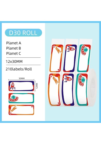 DP-P05 Stili D30 Taşınabilir Termal Bluetooth Etiket Makinesi Için Phomemo Yapışkanlı Desen Etiketleri D30 Termal Baskı Etiket Kağıdı, 3 Rulo (Yurt Dışından)