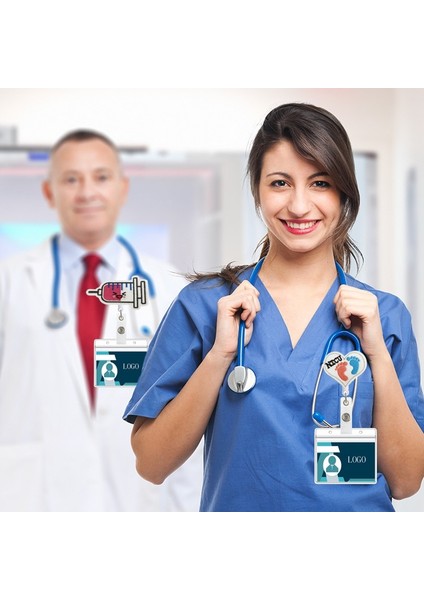 No.3 Tarzı Sıcak Saleece En Li Keçe Aşk Kalp Ayak Izi Bandaj Geri Çekilebilir Hemşire Doktor Kımlık Kartı Rozeti Tutucu Anahtarlıklar Kordon (Yurt Dışından)