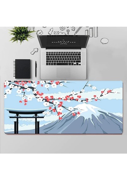A-300X800X2MM Stili Kiraz Çiçeği Pembe Mouse Pad Büyük Bilgisayar Klavye Matı Kaymaz Kauçuk Fare Halı Kalınlaşmış Sevimli Kız Ofis Sümen Pedi (Yurt Dışından) fırsatları