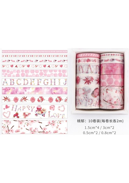 No.10 Tarzı Deniz ve Orman Serisi Washi Bant Seti Japon Kağıt Etiketler Scrapbooking Çiçek Yapıştırıcı Washitape Kırtasiye (Yurt Dışından)