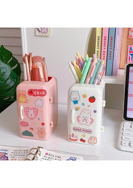 OSS19516H04 Stili Yenı Yaratıcı Kawaii Buzdolabı Kalemlik Çok Fonksiyonlu Büyük Kapasiteli Masa Üstü Organiser Dıy Kırtasiye Depolama Kalem Kutusu (Yurt Dışından) indirimleri