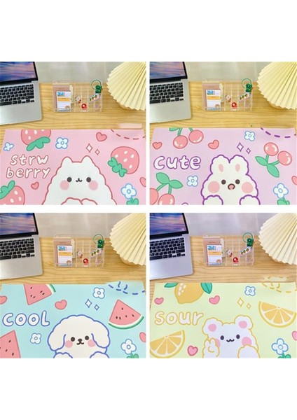 Rastgele Stil Büyük Mouse Pad Kawaii Kaymaz Masaüstü Masa Mat Öğrenci Sümen Sevimli Ayı Tavşan Mouse Pad Büyük Oyun Halısı Masa Düzenleyici (Yurt Dışından)