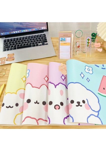 Rastgele Stil Büyük Mouse Pad Kawaii Kaymaz Masaüstü Masa Mat Öğrenci Sümen Sevimli Ayı Tavşan Mouse Pad Büyük Oyun Halısı Masa Düzenleyici (Yurt Dışından) modelleri