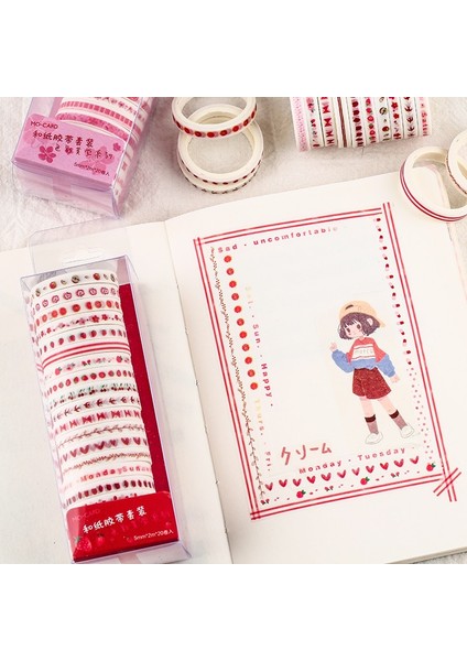 K Tarzı Ack Çok Renkli Washi Bant Scrapbooking Dekoratif Yapışkan Bantlar Kağıt Japon Kırtasiye Sticker (Yurt Dışından) fırsatları