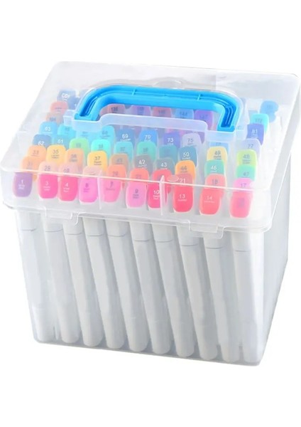 80 Slot Plastik Taşıma Marker Kutusu Tutucu Depolama Organizatör Kutusu Boya Kroki Işaretleyiciler-Işaretleyiciler Kalem Için 18 M'ye Kadar Uyar (Yurt Dışından) fiyatları