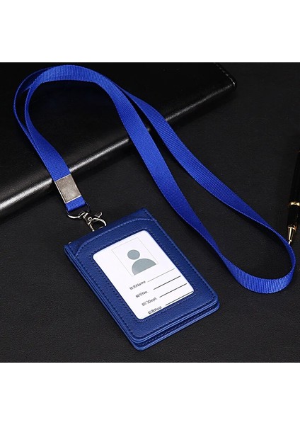 Mavi Stil Kordonlu Kart Sahibi Boyun Askısı Rozetlik Personel Kimlik Kartı Otobüs Kimlik Sahipleri Kawaii Sabit Plastik Kart Sahibi (Yurt Dışından)