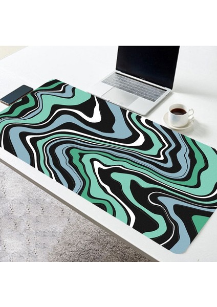 No.5 Tarzı Bilgisayar Mouse Pad Strata Sıvı Oyun Aksesuarı Mousepad Soyut Büyük Boy Mousemat Oyun Kauçuk Kaymaz Alt Halı (Yurt Dışından)