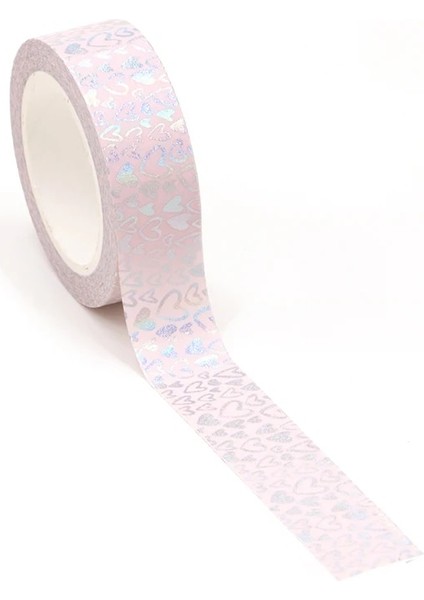 Yeni Lver Folyo Kalpler Washi Bant Pirinç Kağıdı Dıy Scrapbooking Yapıştırıcı Maskeleme Bandı 1.5cm * 10M Kırtasiye (Yurt Dışından) fırsatları