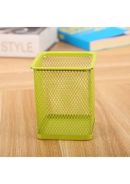 L Tarzı Gül Altın Masa Aksesuarları Sevimli Kalemlik Örgü Masa Düzenleyici Basit Düz Renk Metal Yuvarlak Kare Kalemlik (Yurt Dışından)