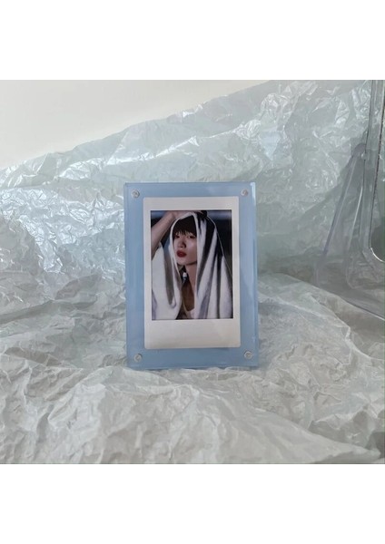 Bebek Mavisi Tarzı Mınkys Kawaii Polaroid 3-Oto Çerçeve Akrilik Sahne Şeffaf Lazer 3-Oto Küçük Kart Ekran Çerçevesi Güçlü Manyetik (Yurt Dışından)