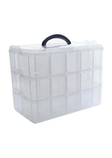 L Tarzı Üç Katmanlı Saklama Kutusu Şeffaf Saklama Kutusu Bant Washi Bant Etiket Çeşitli Eşyalar Kalemler Günlüğü Kırtasiye (Yurt Dışından)