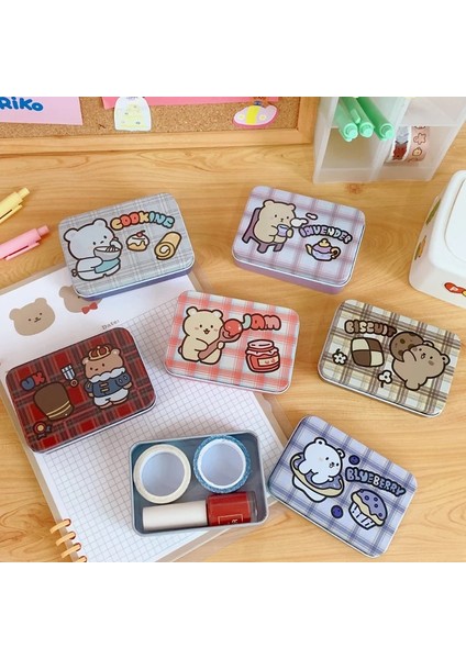 No.8 Tarzı Ins Kore Yara Bandı Saklama Kutusu Sevimli Karikatür Ayı Tavşan Saç Tokası Maskeleme Bandı Yara Bandı Saklama Çantası Mini Kırtasiye Malzemesi Saklama Kutusu (Yurt Dışından) fırsatları