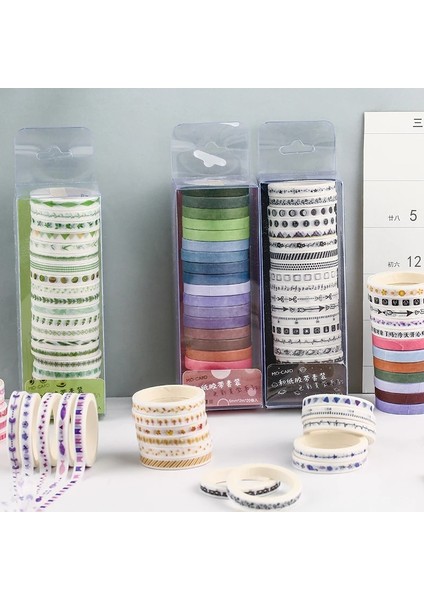 D Stili Ack Çok Renkli Washi Bant Scrapbooking Dekoratif Yapışkan Bantlar Kağıt Japon Kırtasiye Sticker (Yurt Dışından) fiyatları