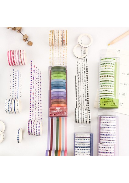 D Stili Ack Çok Renkli Washi Bant Scrapbooking Dekoratif Yapışkan Bantlar Kağıt Japon Kırtasiye Sticker (Yurt Dışından) modelleri