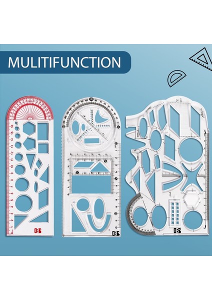 B Tarzı Çok Fonksiyonlu Geometrik Fonksiyon Cetvel Seti Matematik Çizim Şablonu Ölçme Aracı Öğrenci Okul Ofis Malzemeleri Için (Yurt Dışından) fiyatları