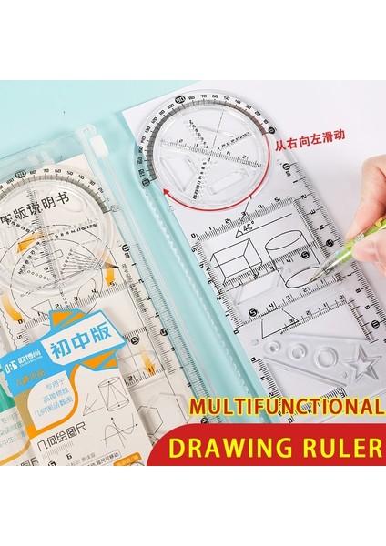 B Tarzı Çok Fonksiyonlu Geometrik Fonksiyon Cetvel Seti Matematik Çizim Şablonu Ölçme Aracı Öğrenci Okul Ofis Malzemeleri Için (Yurt Dışından) indirimleri