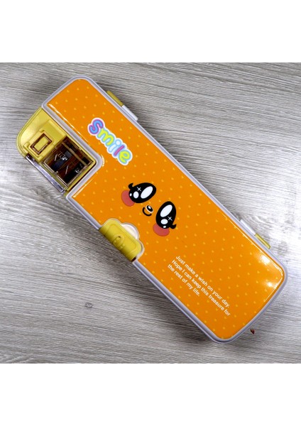 Sarı Tarzı Okul Çocukları Için Kırtasiye Malzemeleri Için Kalemtıraşlı Iki Çift Katmanlı Kalem Kutusu Içeren Yaratıcı Çok Işlevli Kalem Kutusu (Yurt Dışından)