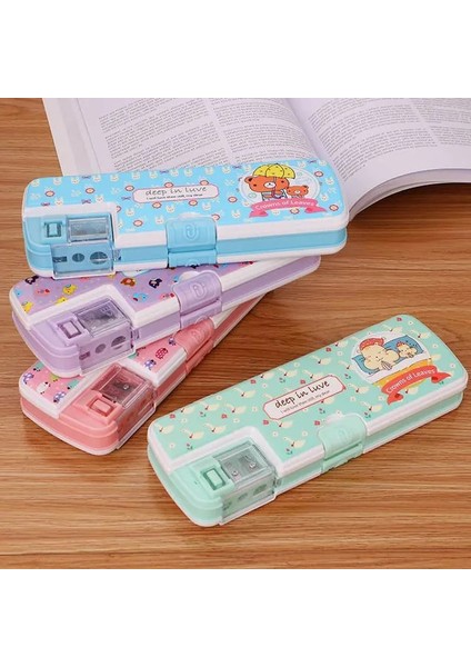 Sarı Tarzı Okul Çocukları Için Kırtasiye Malzemeleri Için Kalemtıraşlı Iki Çift Katmanlı Kalem Kutusu Içeren Yaratıcı Çok Işlevli Kalem Kutusu (Yurt Dışından) fırsatları