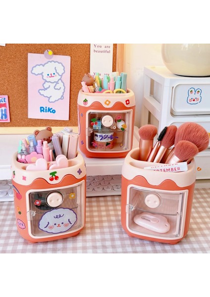 Pembe Tarzı 1 Adet Kawaii Domuz Kalem Kalem Tutucu Fırça Saklama Kabı Masa Düzenleyici Çok Fonksiyonlu Washi Bant Kırtasiye Ofis Malzemeleri (Yurt Dışından) indirimleri