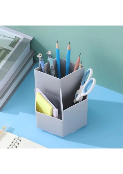 Yeşil Stil Büyük Kapasiteli Kalemlik Öğrenci Kırtasiye Malzemesi Saklama Kutusu 360 Derece Rotasyon Yaratıcı Eğik Plastik Kırtasiye Malzemesi Saklama Kutusu (Yurt Dışından) fırsatları