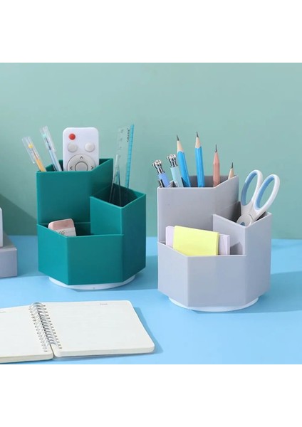 Yeşil Stil Büyük Kapasiteli Kalemlik Öğrenci Kırtasiye Malzemesi Saklama Kutusu 360 Derece Rotasyon Yaratıcı Eğik Plastik Kırtasiye Malzemesi Saklama Kutusu (Yurt Dışından) indirimleri