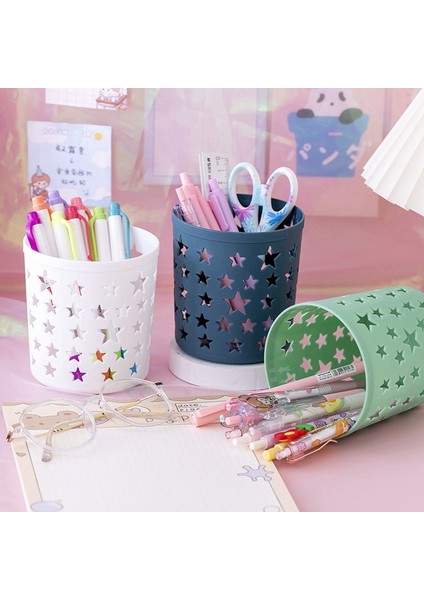 Lp Stili Yaratıcı Hollow Yıldız Kalem Kalem Pot Tutucu Fırça Saklama Kabı Masa Düzenleyici Plastik Kırtasiye Kalemlik Ofis Malzemeleri (Yurt Dışından) modelleri