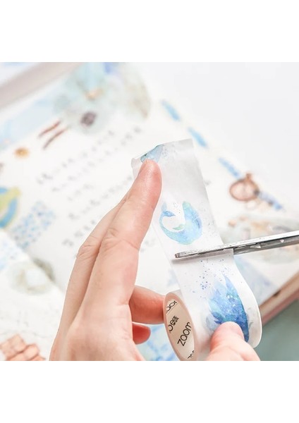 T Stili S Beden Washi Bant Seti Okyanus Çıkartmaları Scrapbooking Retro Maskeleme Yıkama Bantları Çiçek Washitape Fita Adesiva Adhesiva Decorativa (Yurt Dışından) fırsatları