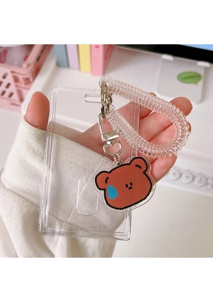 Ayı Tarzı Kpo Akrilik Şeffaf Fotocard Tutucu Kore Idol Kartı Fotoğraf Tutucu Sevimli Çizimli Çanta Kolye Okul Kırtasiye (Yurt Dışından)